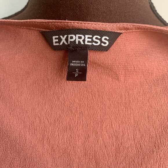 ⭐️ Express Ruffle Ruched Sleeve V Neck Top Blouse Long Sleeve SP Small Petite - Picture 10 of 11